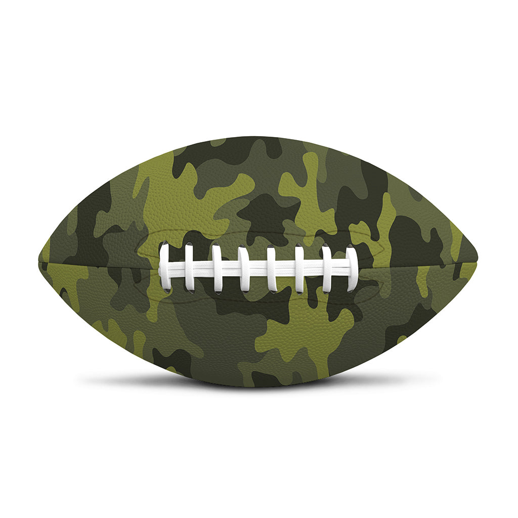 Dark Green Camouflage Print Rugby Ball