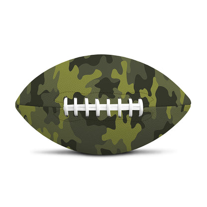 Dark Green Camouflage Print Rugby Ball