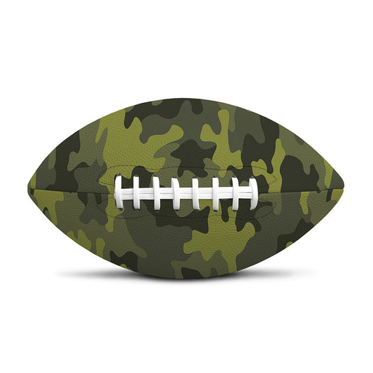 Dark Green Camouflage Print Rugby Ball