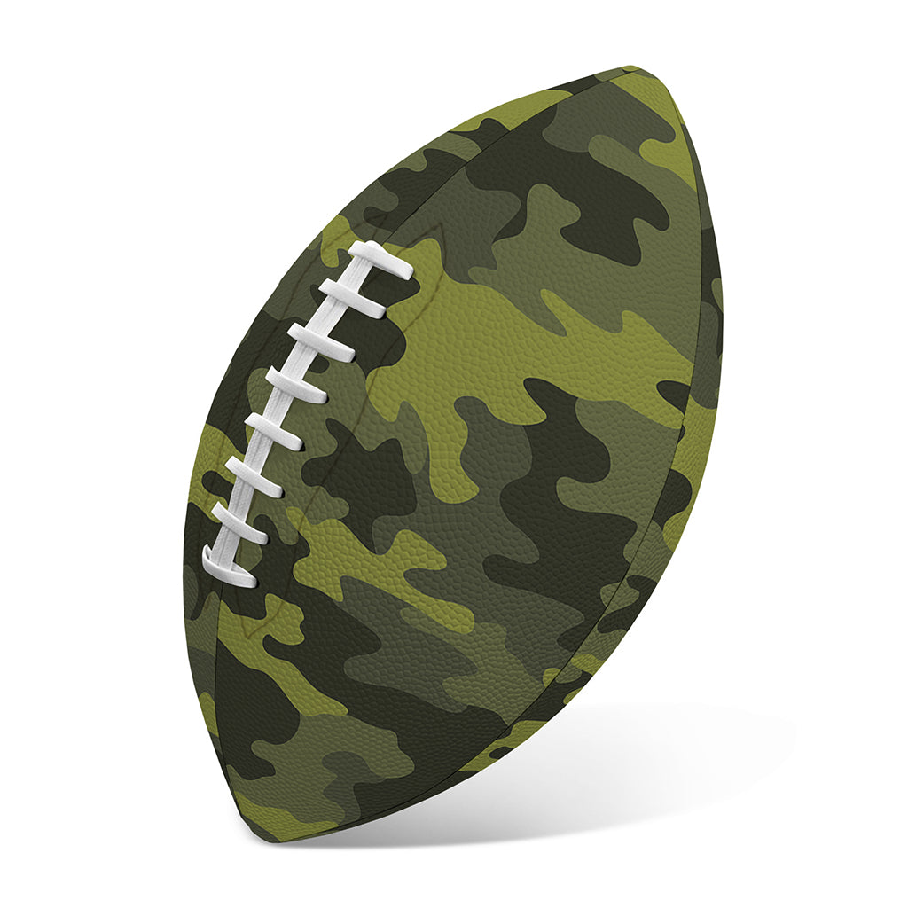 Dark Green Camouflage Print Rugby Ball