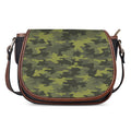 Dark Green Camouflage Print Saddle Bag