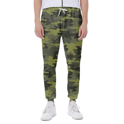 Dark Green Camouflage Print Scuba Joggers