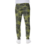 Dark Green Camouflage Print Scuba Joggers