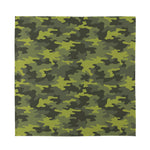 Dark Green Camouflage Print Silk Bandana