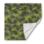 Dark Green Camouflage Print Silk Bandana
