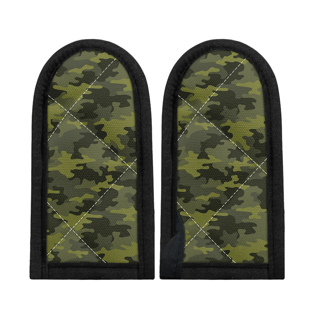 Dark Green Camouflage Print Skillet Handle Cover