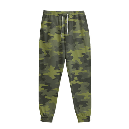 Dark Green Camouflage Print Sweatpants