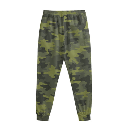 Dark Green Camouflage Print Sweatpants