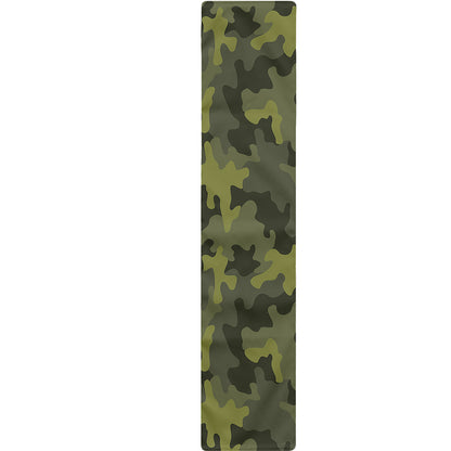 Dark Green Camouflage Print Table Runner