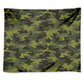 Dark Green Camouflage Print Tapestry