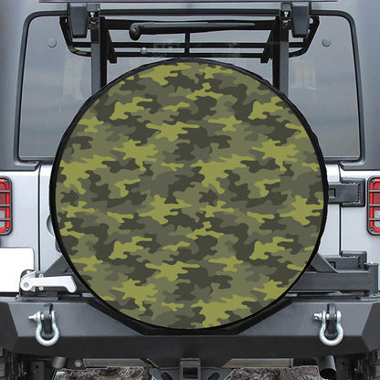 Dark Green Camouflage Print Tire Cover