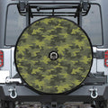 Dark Green Camouflage Print Tire Cover With Camera Hole