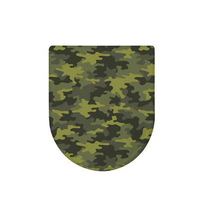 Dark Green Camouflage Print Toilet Lid Cover