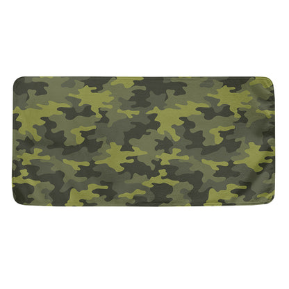 Dark Green Camouflage Print Towel