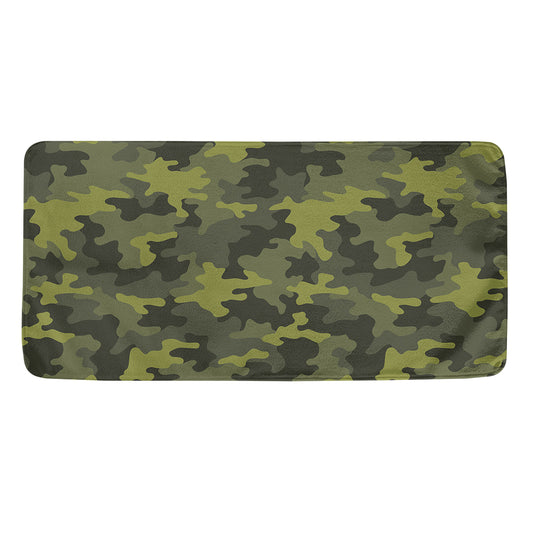Dark Green Camouflage Print Towel