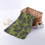 Dark Green Camouflage Print Towel