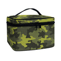 Dark Green Camouflage Print Travel Makeup Bag