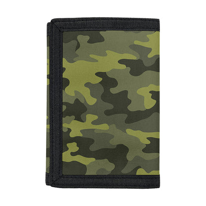 Dark Green Camouflage Print Trifold Wallet