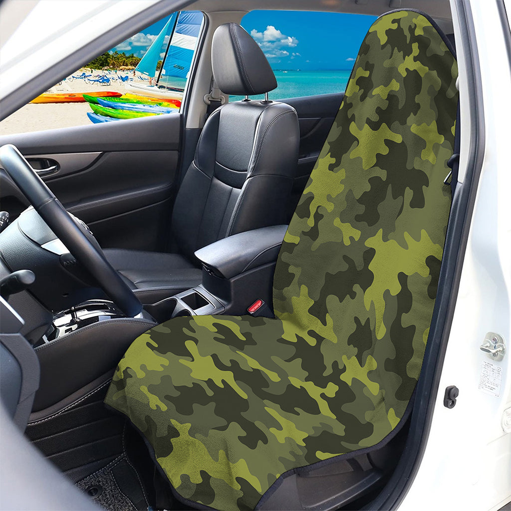 Dark Green Camouflage Print Waterproof Car Seat Cover