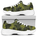 Dark Green Camouflage Print White Chunky Shoes