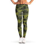 Dark Green Camouflage Print Women's Leggings