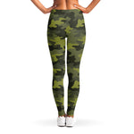Dark Green Camouflage Print Women's Leggings