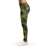 Dark Green Camouflage Print Women's Leggings