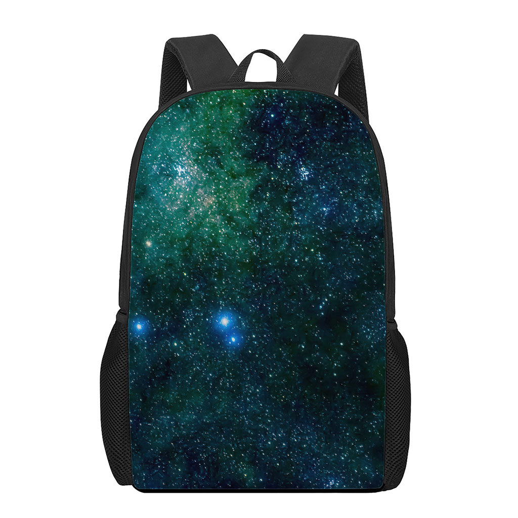Dark Green Galaxy Space Print 17 Inch Backpack