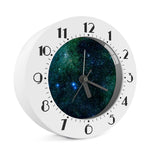 Dark Green Galaxy Space Print Alarm Clock