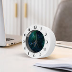 Dark Green Galaxy Space Print Alarm Clock