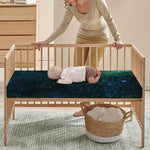 Dark Green Galaxy Space Print Baby Crib Sheet