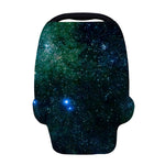 Dark Green Galaxy Space Print Baby Seat Cover