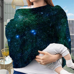 Dark Green Galaxy Space Print Baby Seat Cover