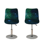 Dark Green Galaxy Space Print Bar Stool Covers