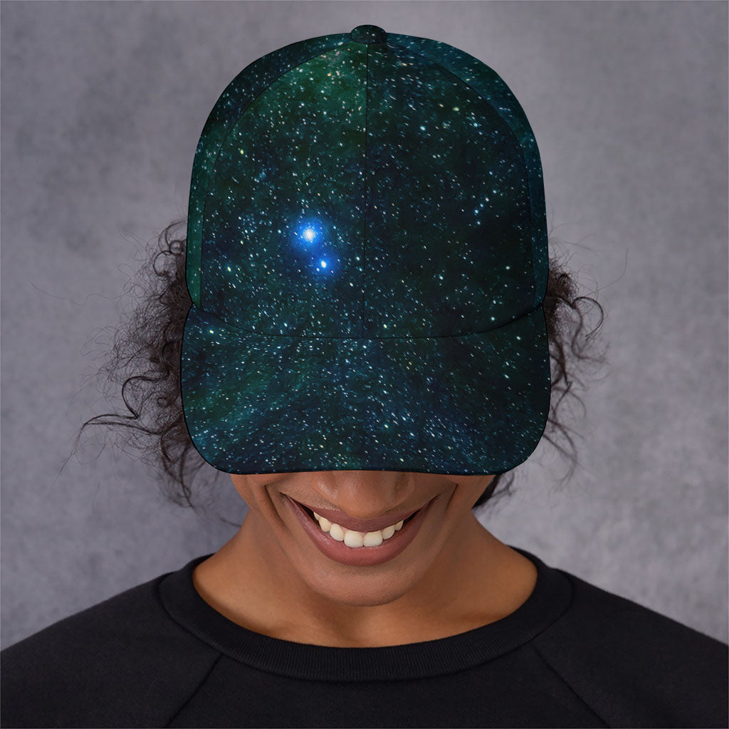 Dark Green Galaxy Space Print Baseball Cap