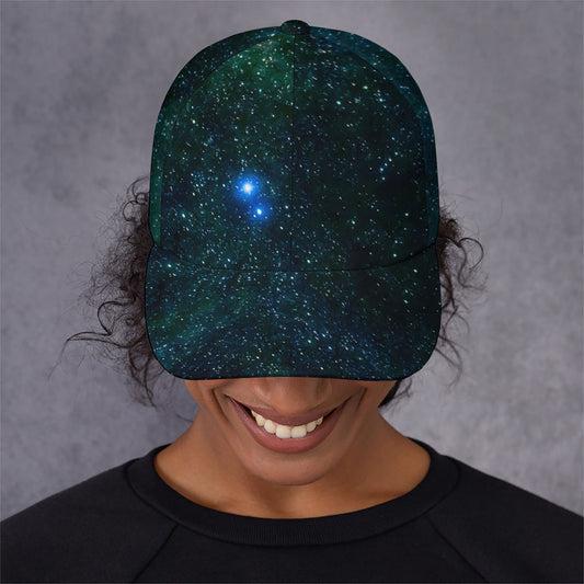 Dark Green Galaxy Space Print Baseball Cap