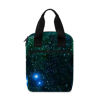 Dark Green Galaxy Space Print Bible Tote Bag