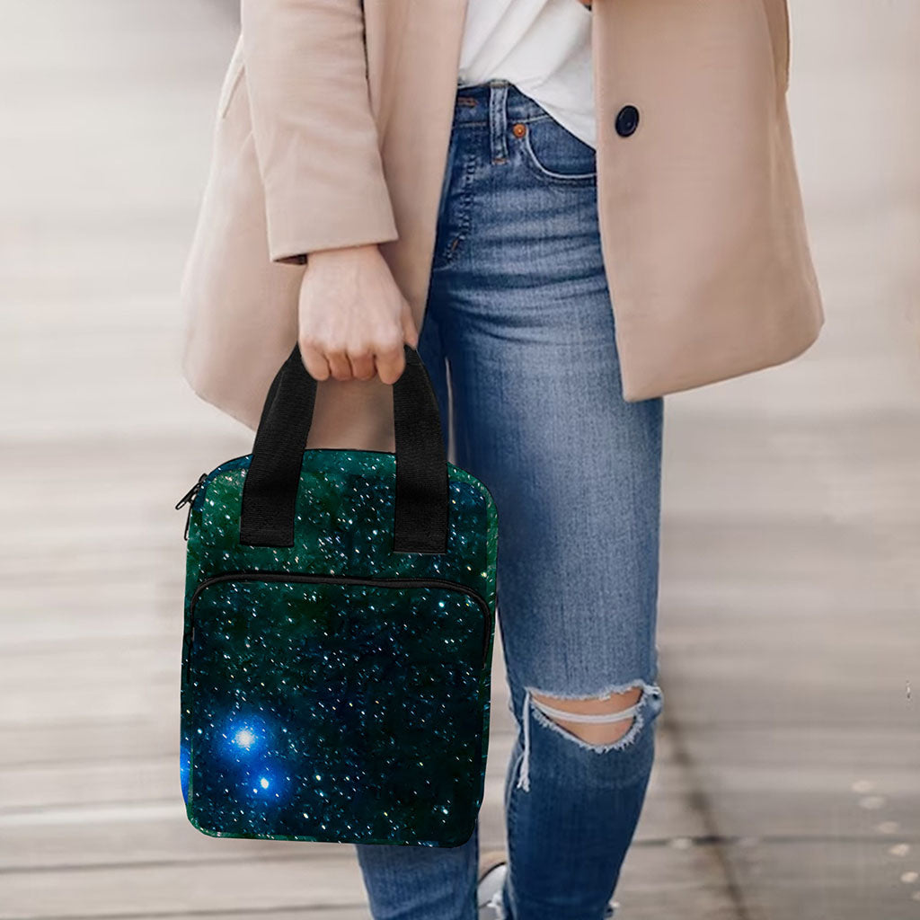 Dark Green Galaxy Space Print Bible Tote Bag