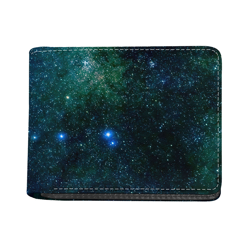 Dark Green Galaxy Space Print Bifold Wallet
