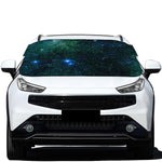 Dark Green Galaxy Space Print Car Windshield Snow Cover
