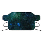 Dark Green Galaxy Space Print Car Windshield Snow Cover