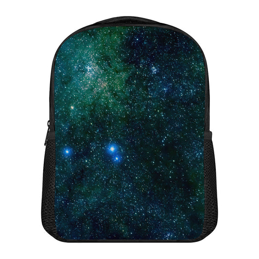 Dark Green Galaxy Space Print Casual Backpack