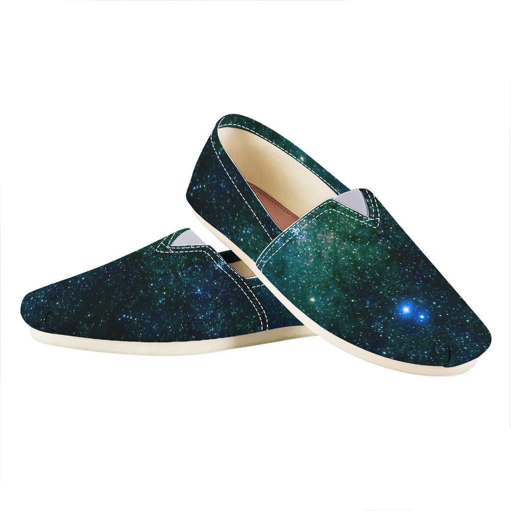Dark Green Galaxy Space Print Casual Shoes