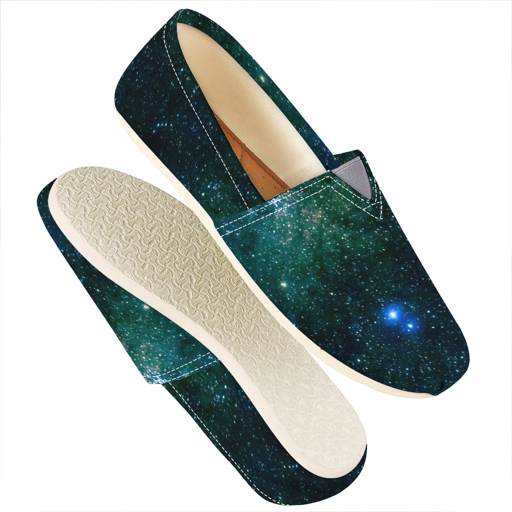 Dark Green Galaxy Space Print Casual Shoes