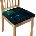 Dark Green Galaxy Space Print Chair Cushion Cover