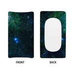 Dark Green Galaxy Space Print Changing Pad Cover