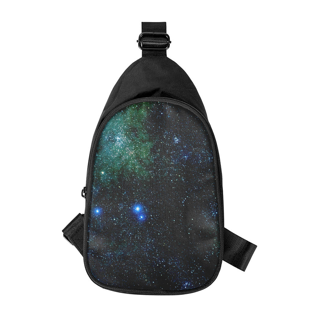 Dark Green Galaxy Space Print Chest Bag