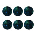 Dark Green Galaxy Space Print Coaster Set