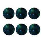 Dark Green Galaxy Space Print Coaster Set