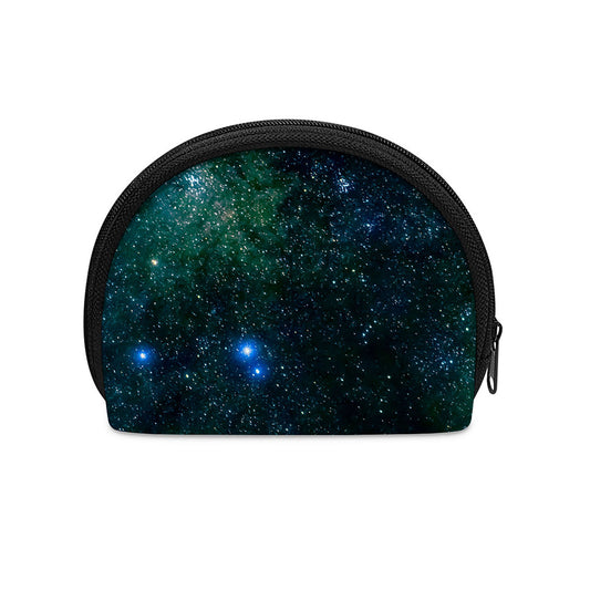 Dark Green Galaxy Space Print Coin Purse